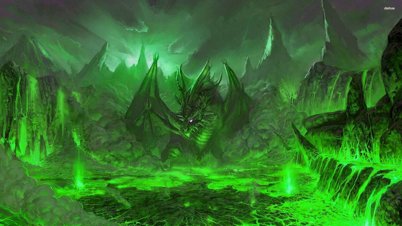 Grön drake Pussel online