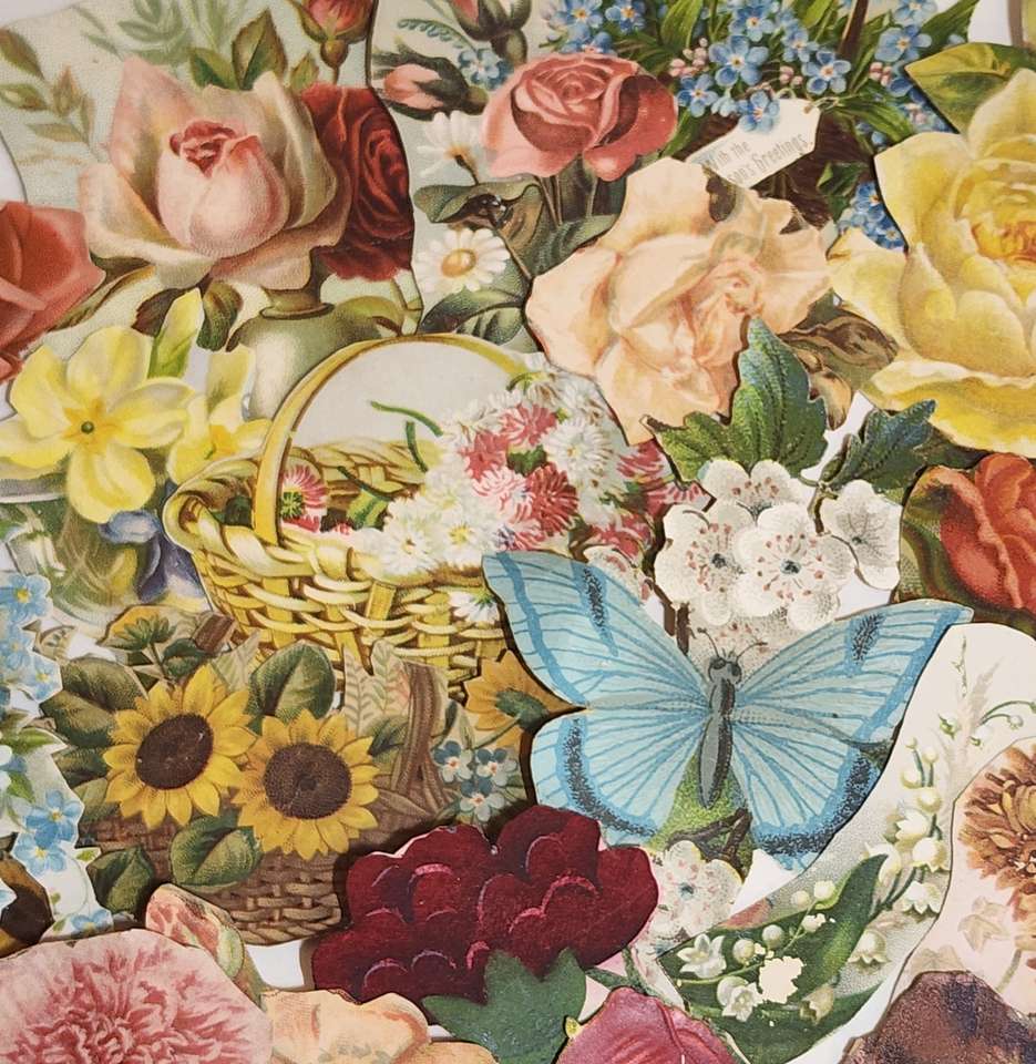 Victorian flowers puzzle online from photo