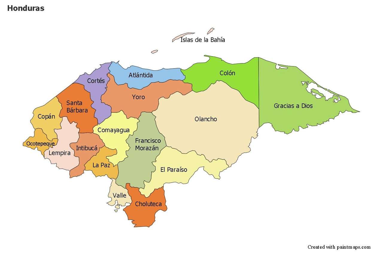 карта Гондурасу онлайн пазл