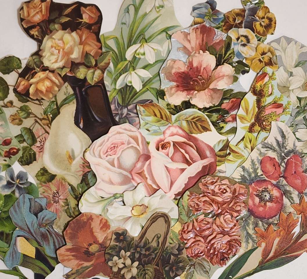 viktorianische Rose und Blumen Online-Puzzle