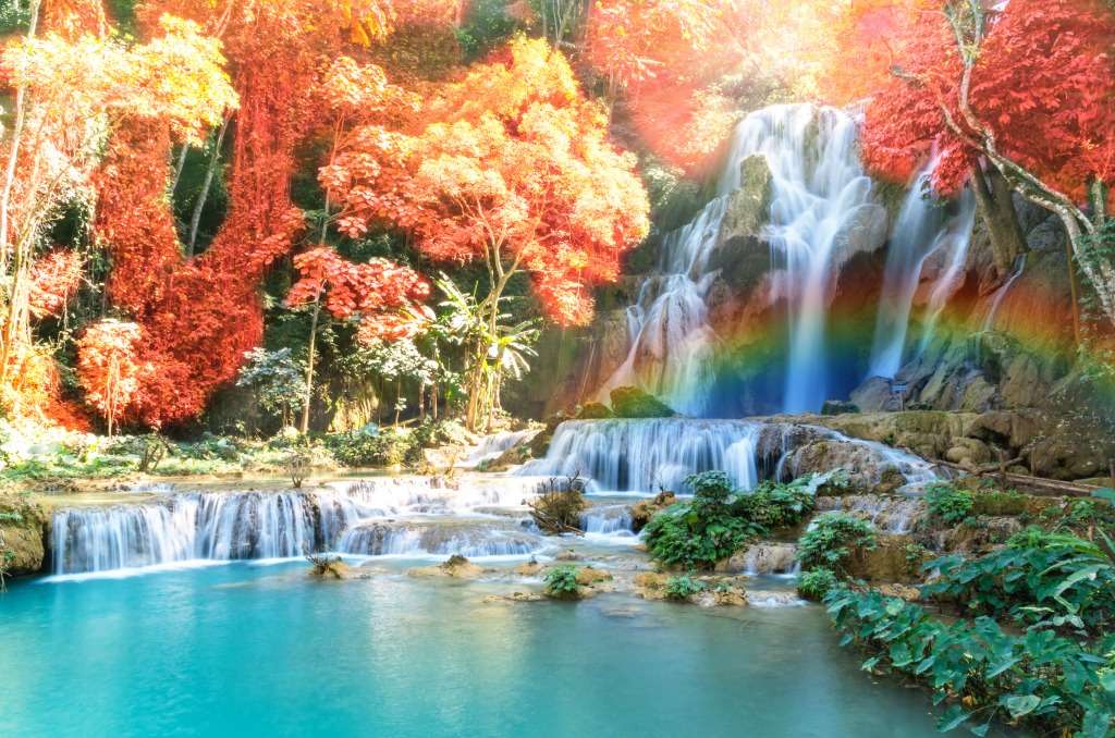 Затмение водопада пазл онлайн из фото