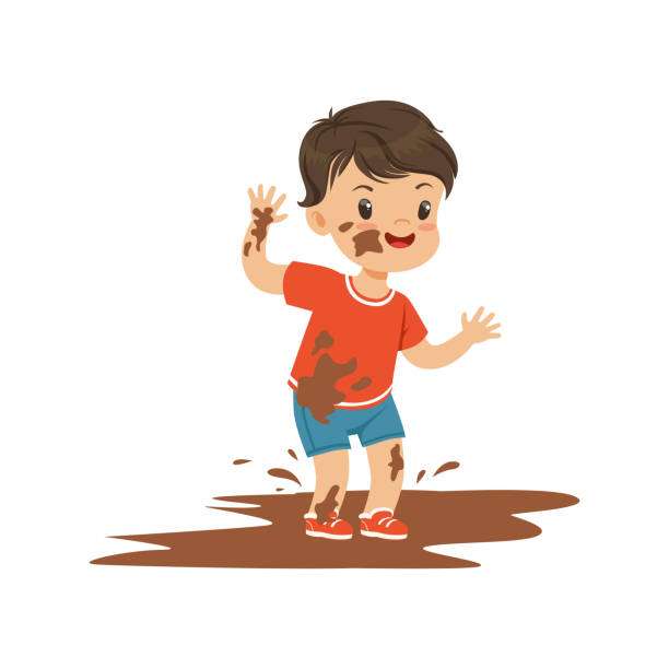 Boy Playing In The Mud puzzle online from photo