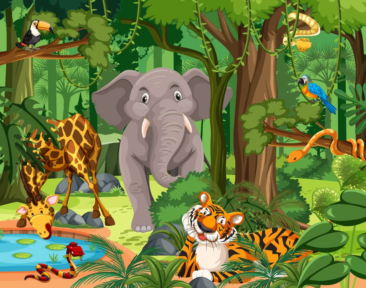 dzsungel puzzle puzzle online fotóról