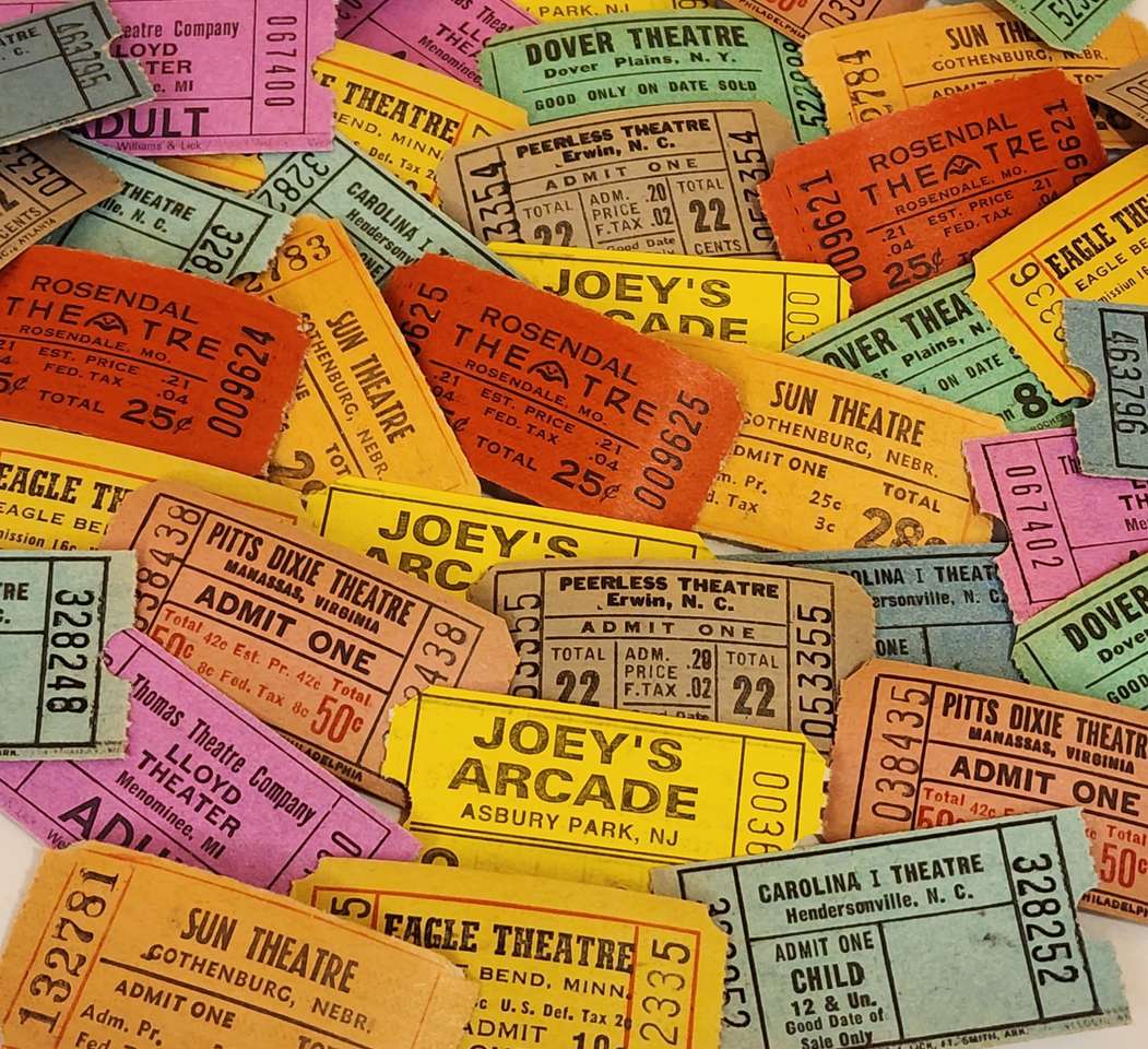 ingressos coloridos para teatro e fliperama puzzle online