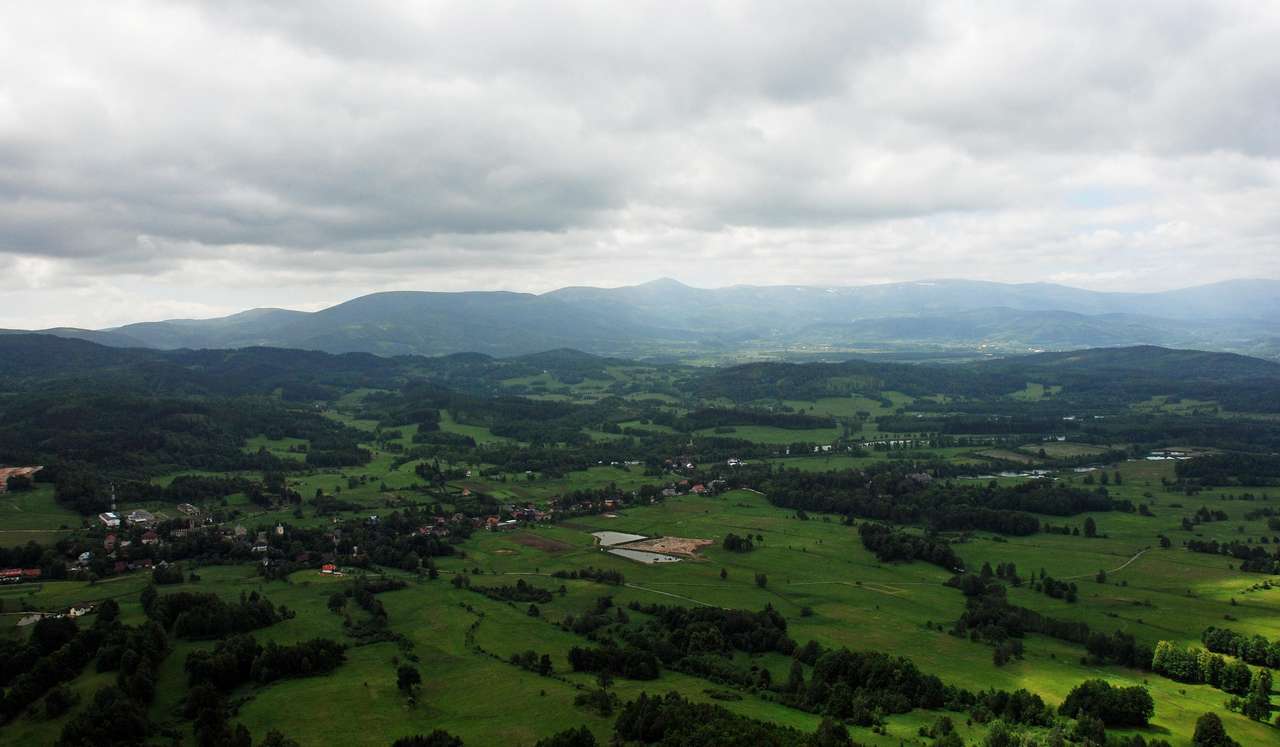 panorama vanaf de berg Krzyżna puzzel online van foto