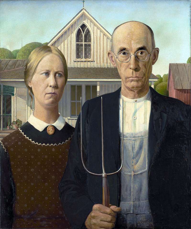 american gothic puzzle online from photo