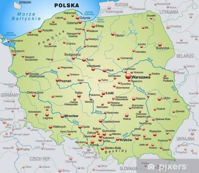 kaart van Polen puzzel online van foto
