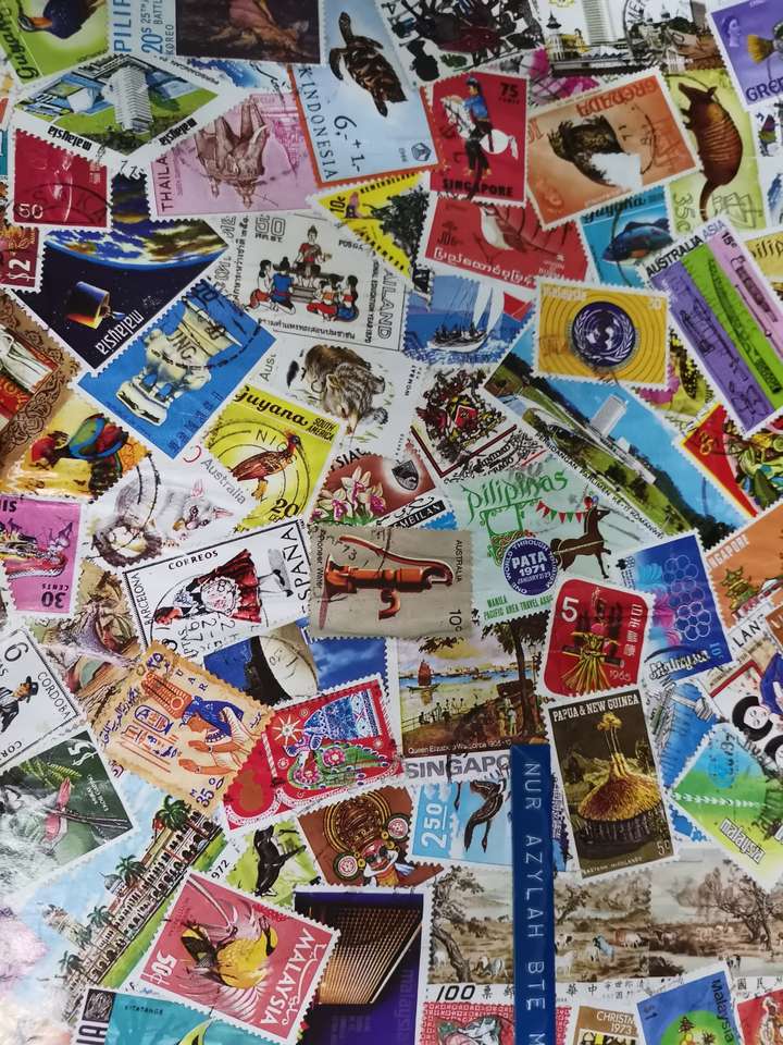 Colectia de timbre puzzle online din fotografie