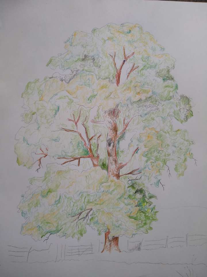 nakreslený strom puzzle online z fotografie