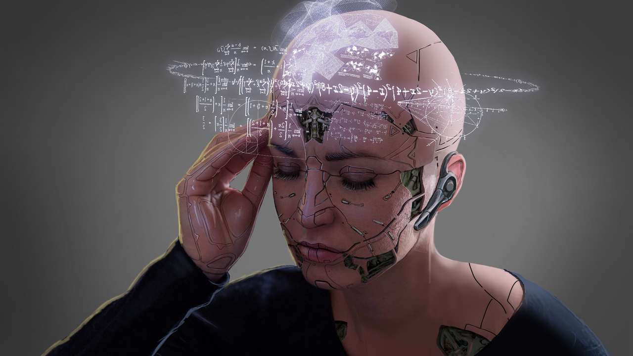 Cyborg fejfájás puzzle online fotóról