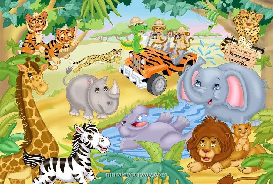 animales de safari puzzle online a partir de foto