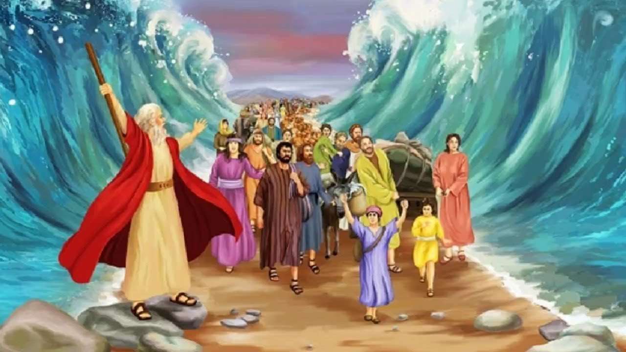 Red sea crossing puzzle online from photo