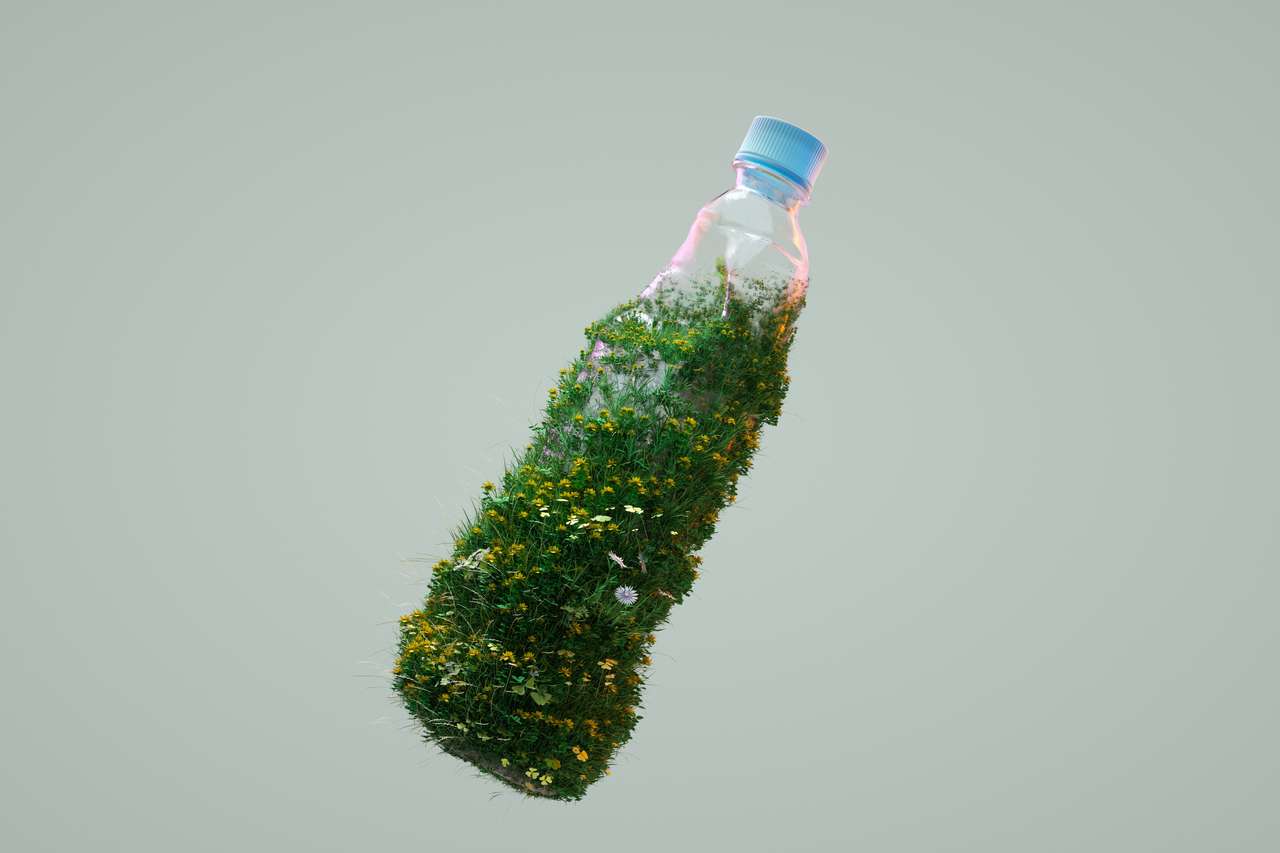 återvinning av plast pussel online från foto