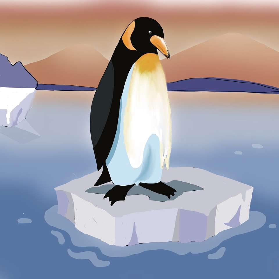 пингвин на лед онлайн пъзел от снимка