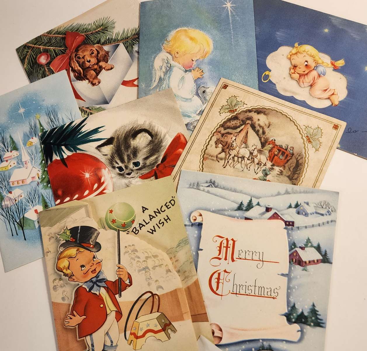collage de tarjetas navideñas puzzle online a partir de foto