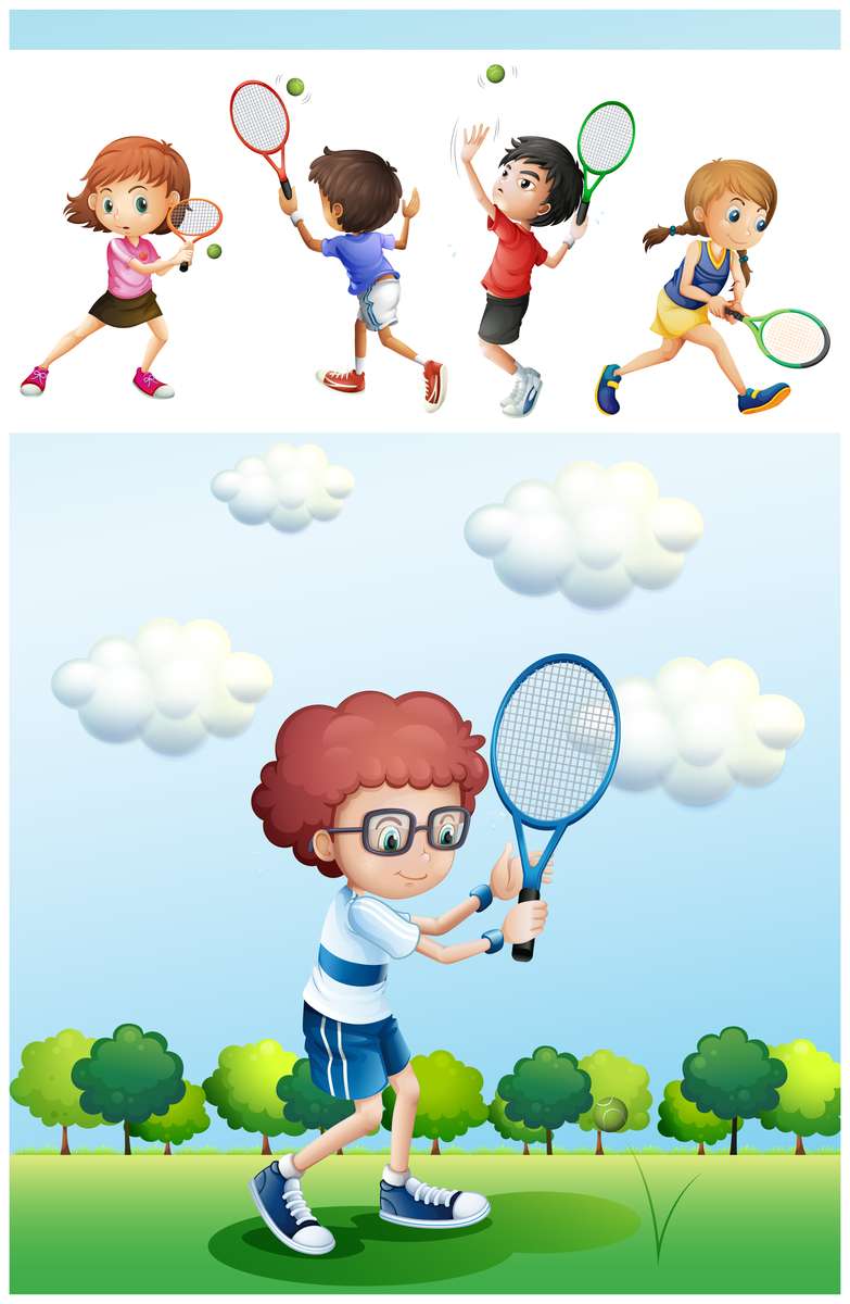 Tenniskinder Online-Puzzle vom Foto