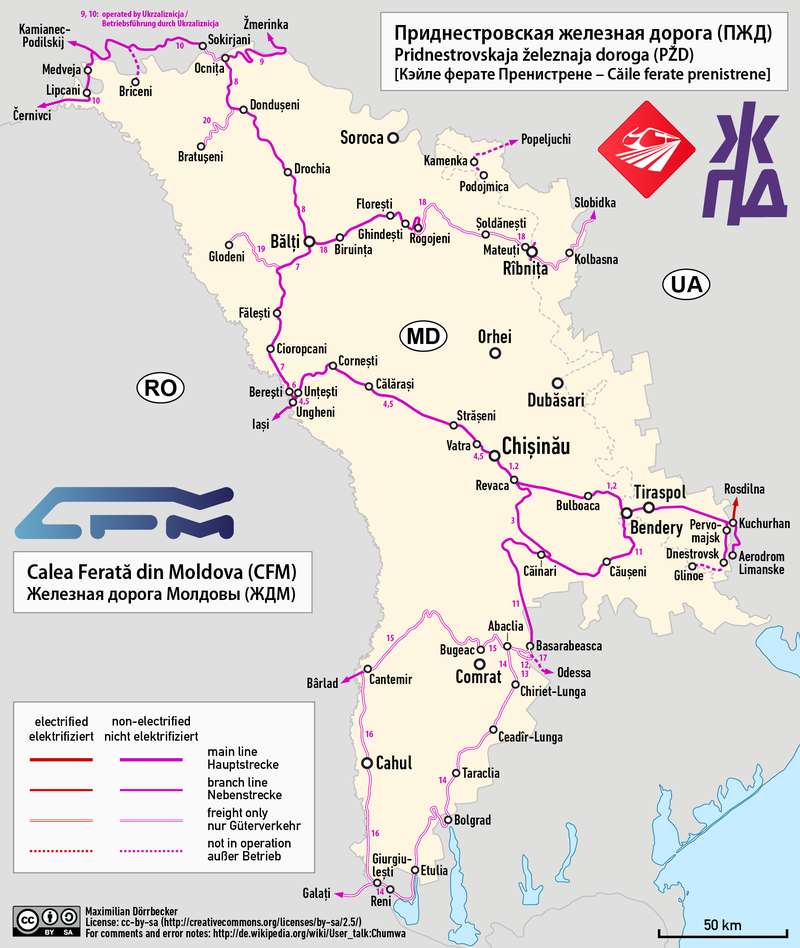 Railway network in Moldova puzzle online from photo