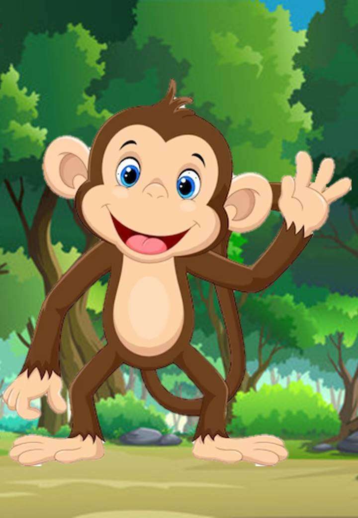 dibujos animados de mono agradable rompecabezas en línea