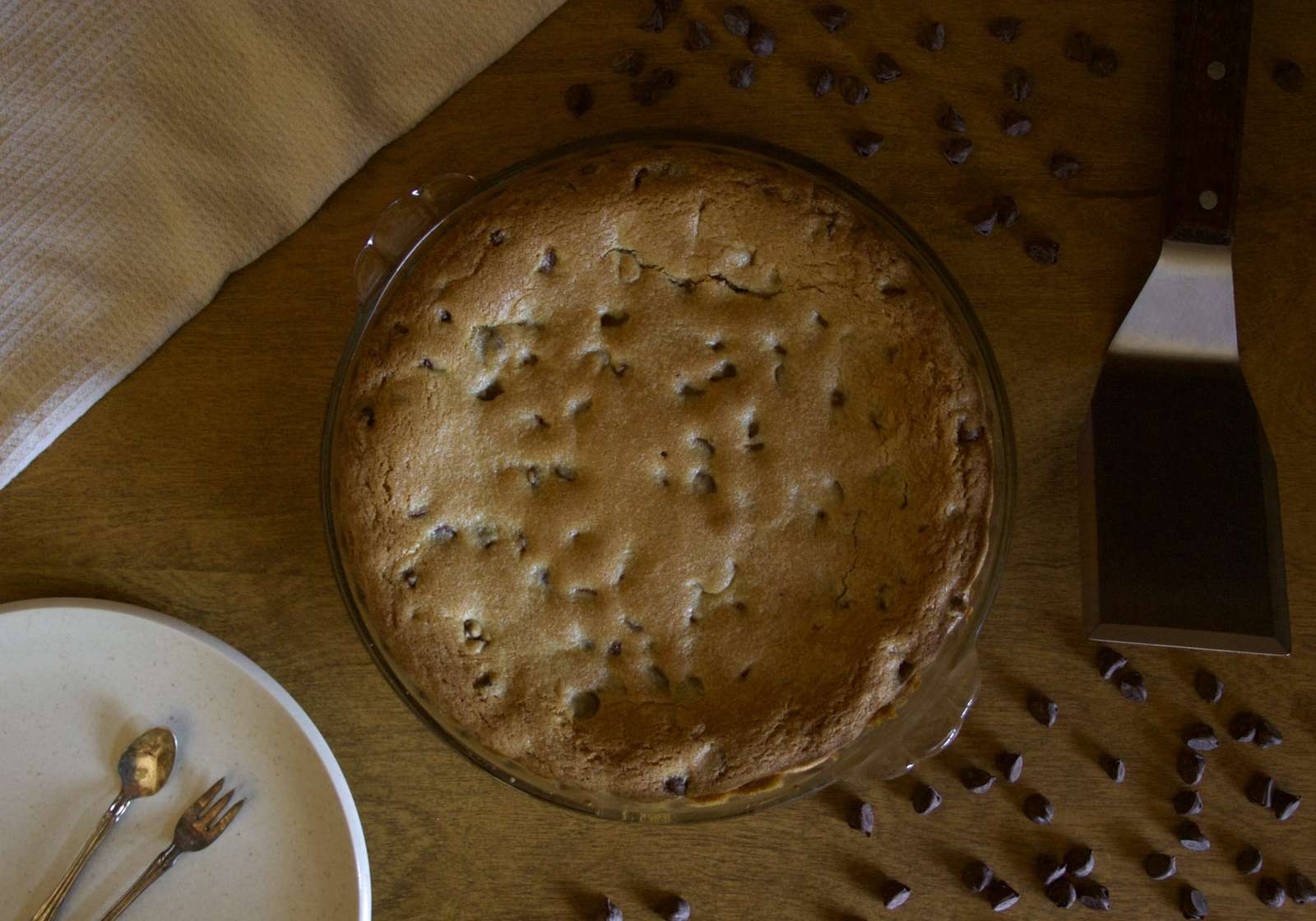 Pastel de galleta con chispas de chocolate puzzle online a partir de foto