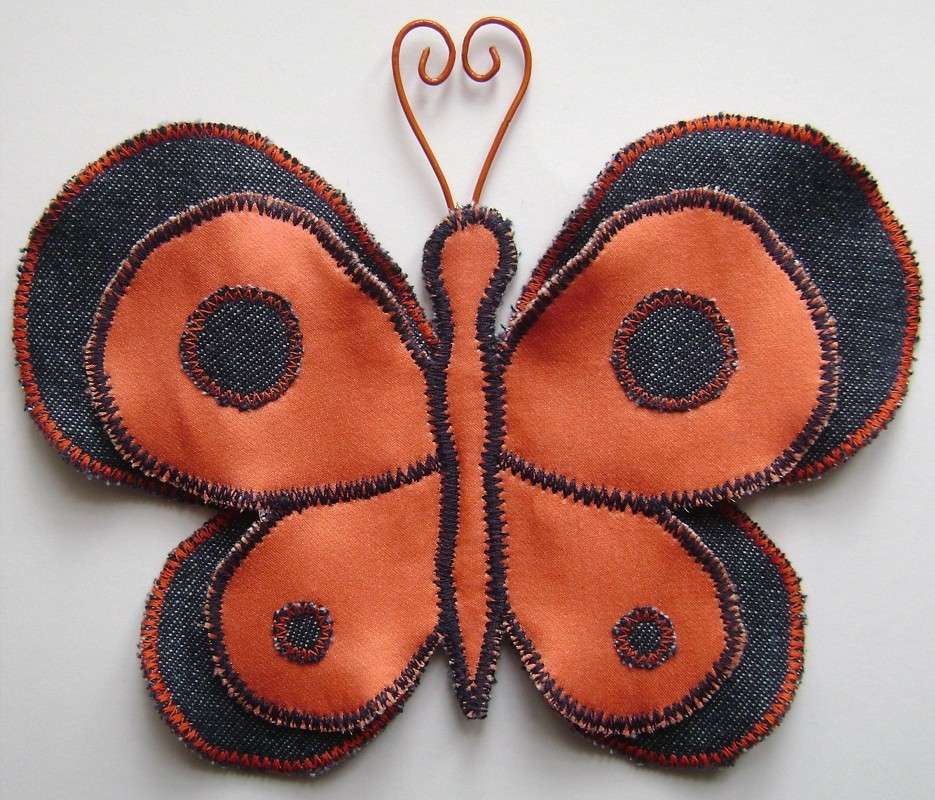 borboleta dupla de tecido puzzle online a partir de fotografia