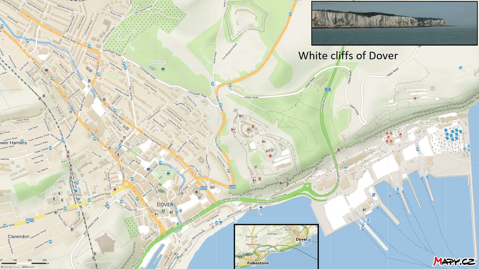 ドーバー市の地図 写真からオンラインパズル