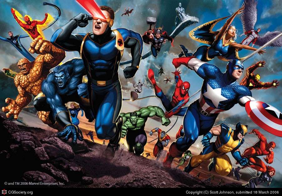 Marvelovští superhrdinové puzzle online z fotografie