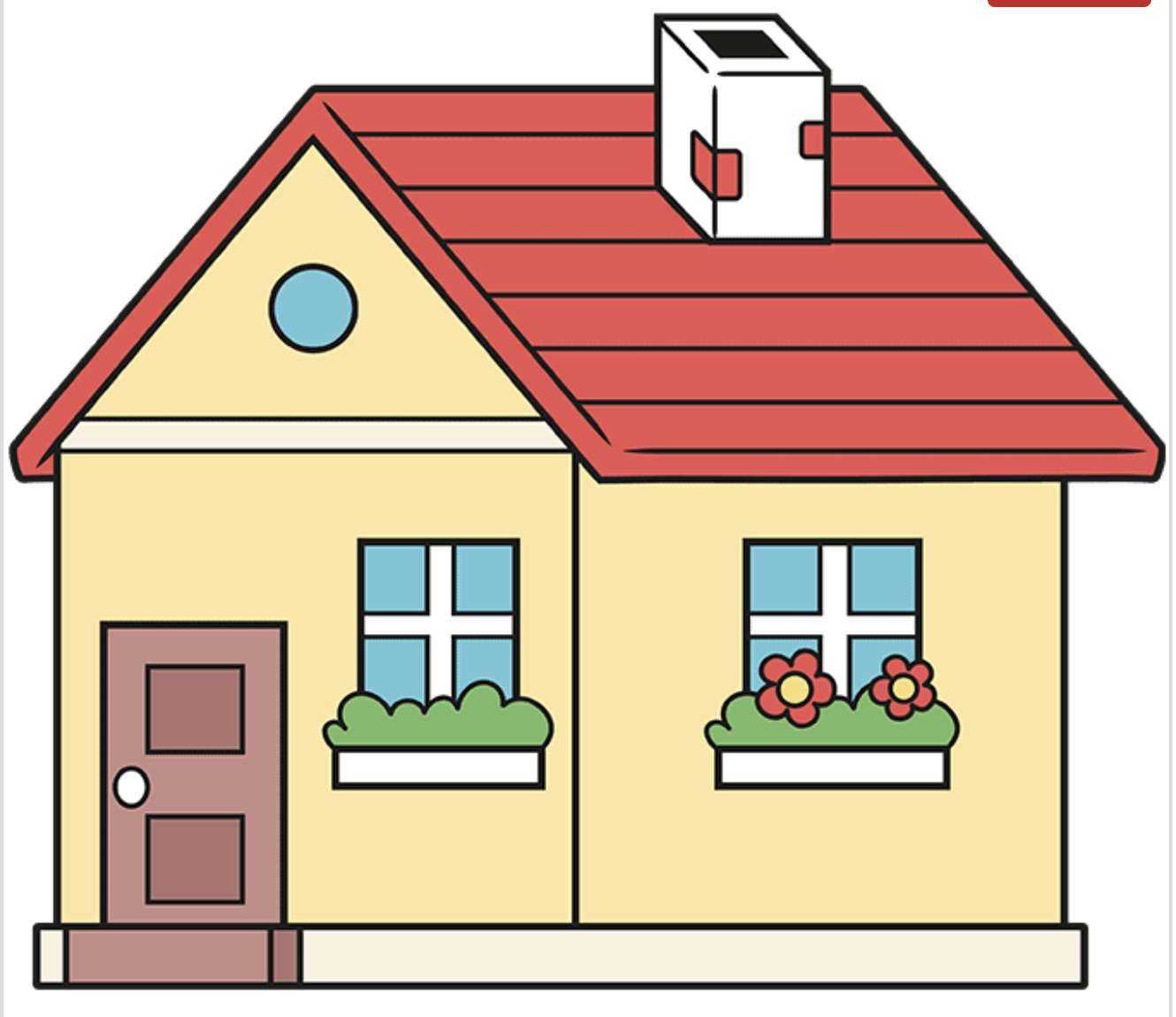 Simple house puzzle online from photo