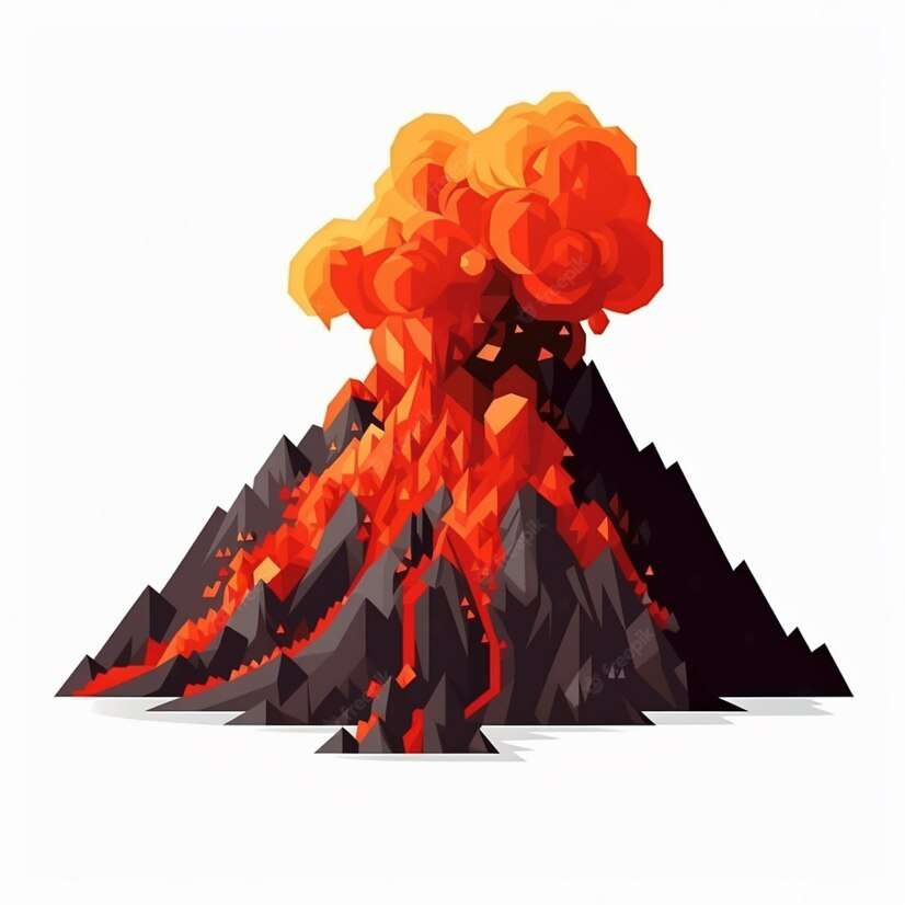 Le volcan entre en éruption puzzle en ligne