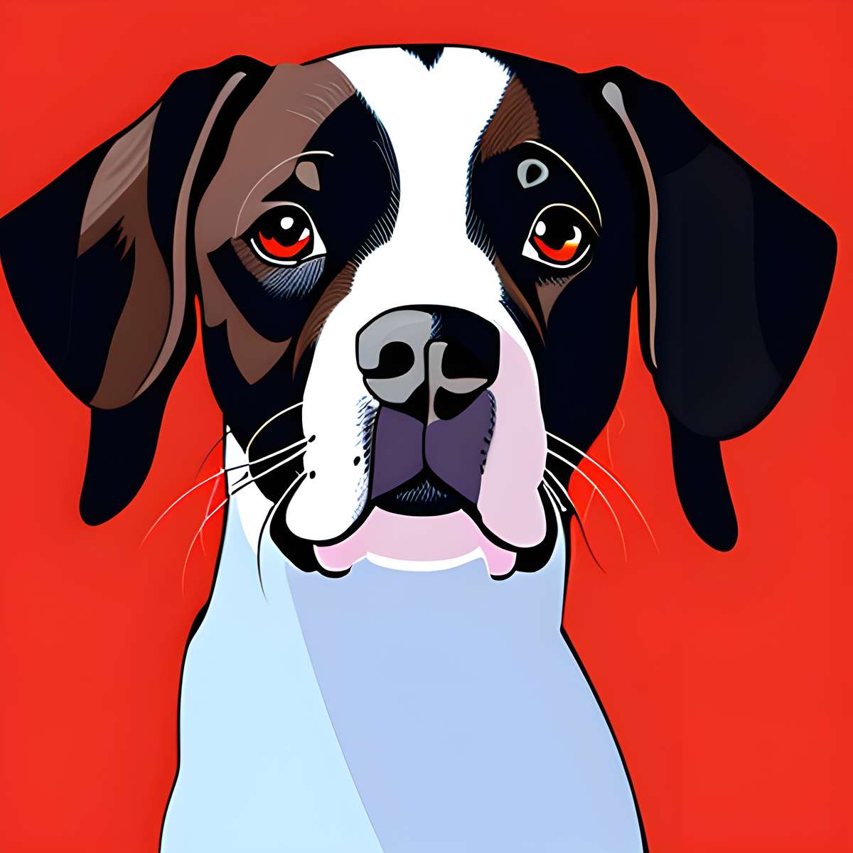 cachorro com fundo vermelho puzzle online a partir de fotografia