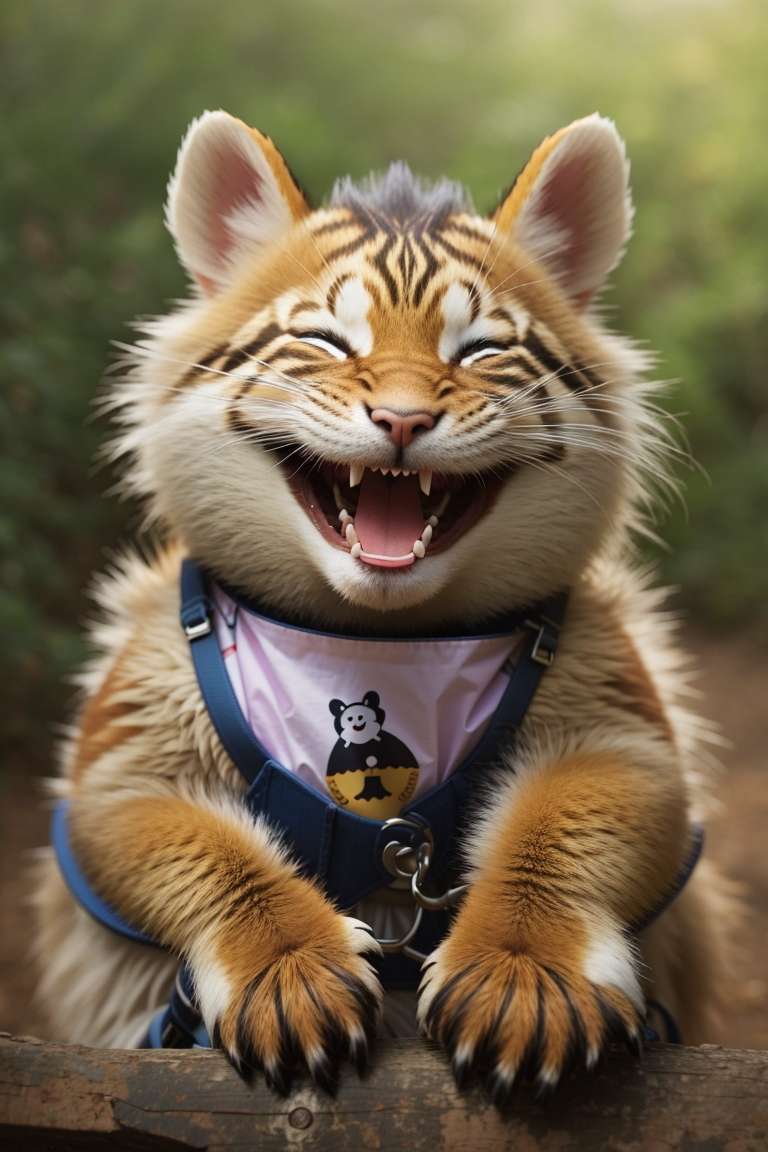 tigru fericit puzzle online din fotografie