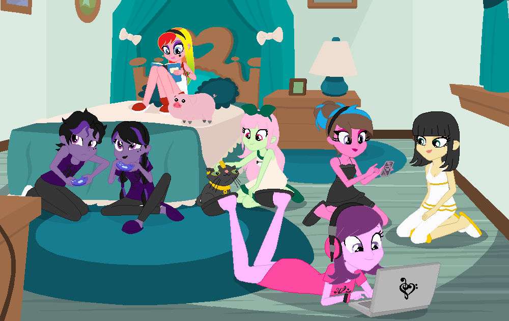 Fiesta de pijamas de MLP EQG rompecabezas en línea