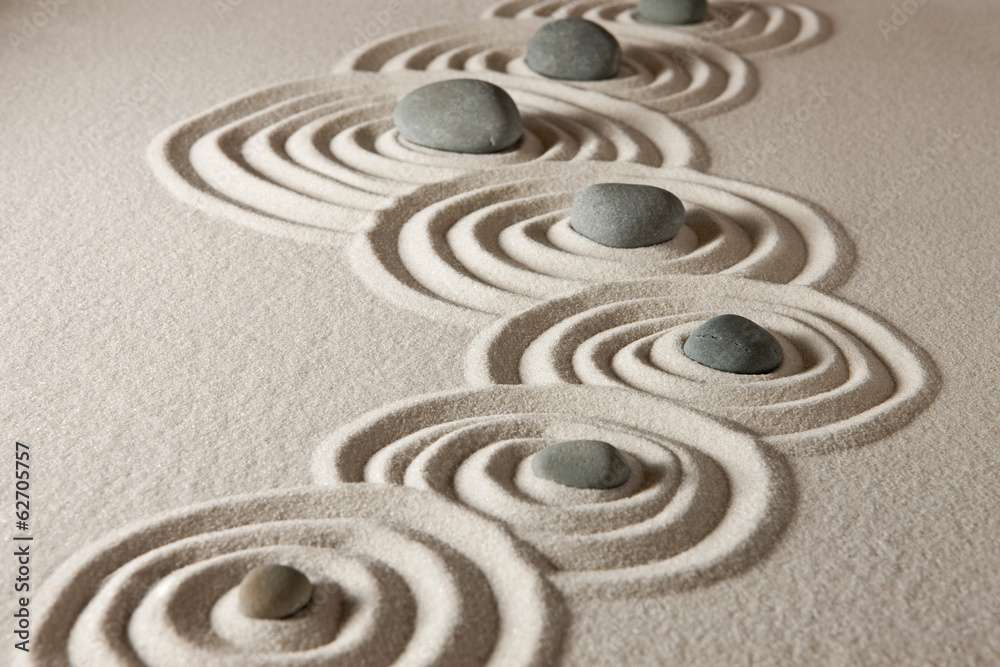 Pietre Zen Cercuri de nisip puzzle online din fotografie
