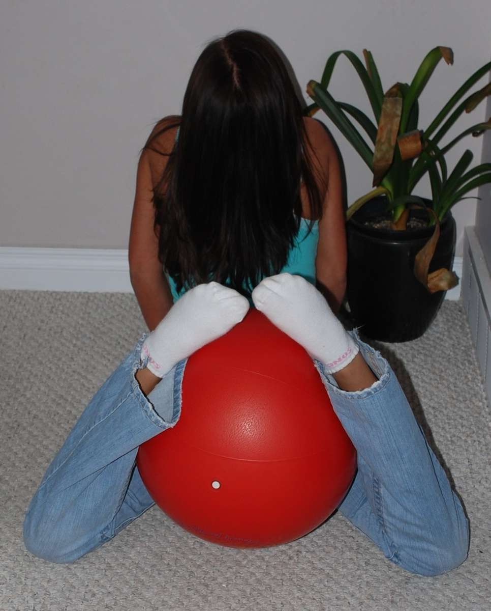 On the red ball for the third puzzle online from photo