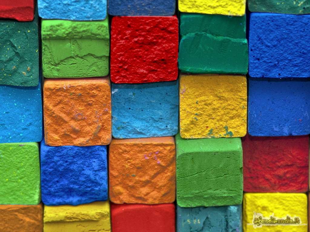 Bloques coloridos texturizados puzzle online a partir de foto