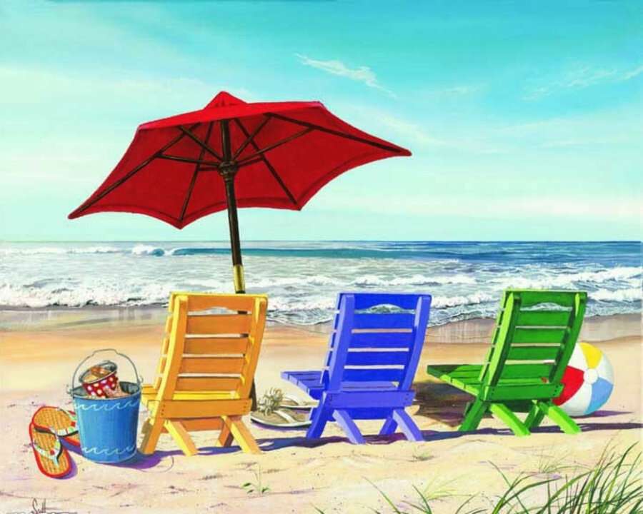 Sea beach puzzle online from photo