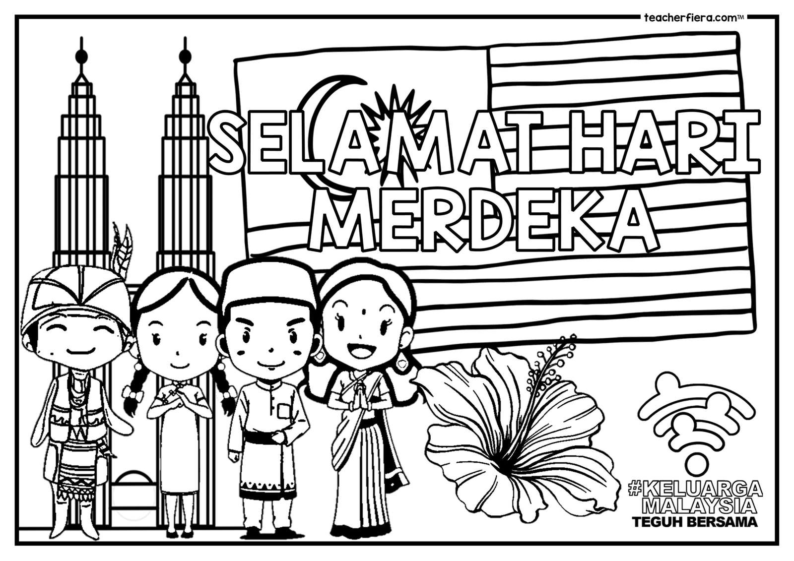merdeka colouring page puzzle online from photo
