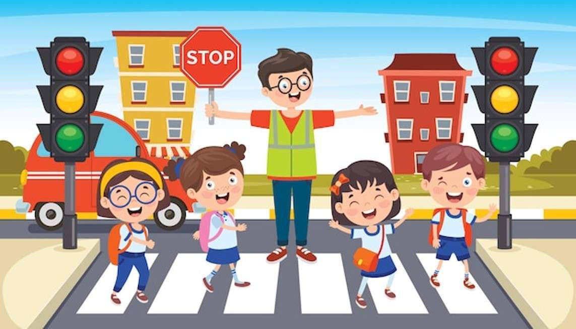 Road safety puzzle online from photo