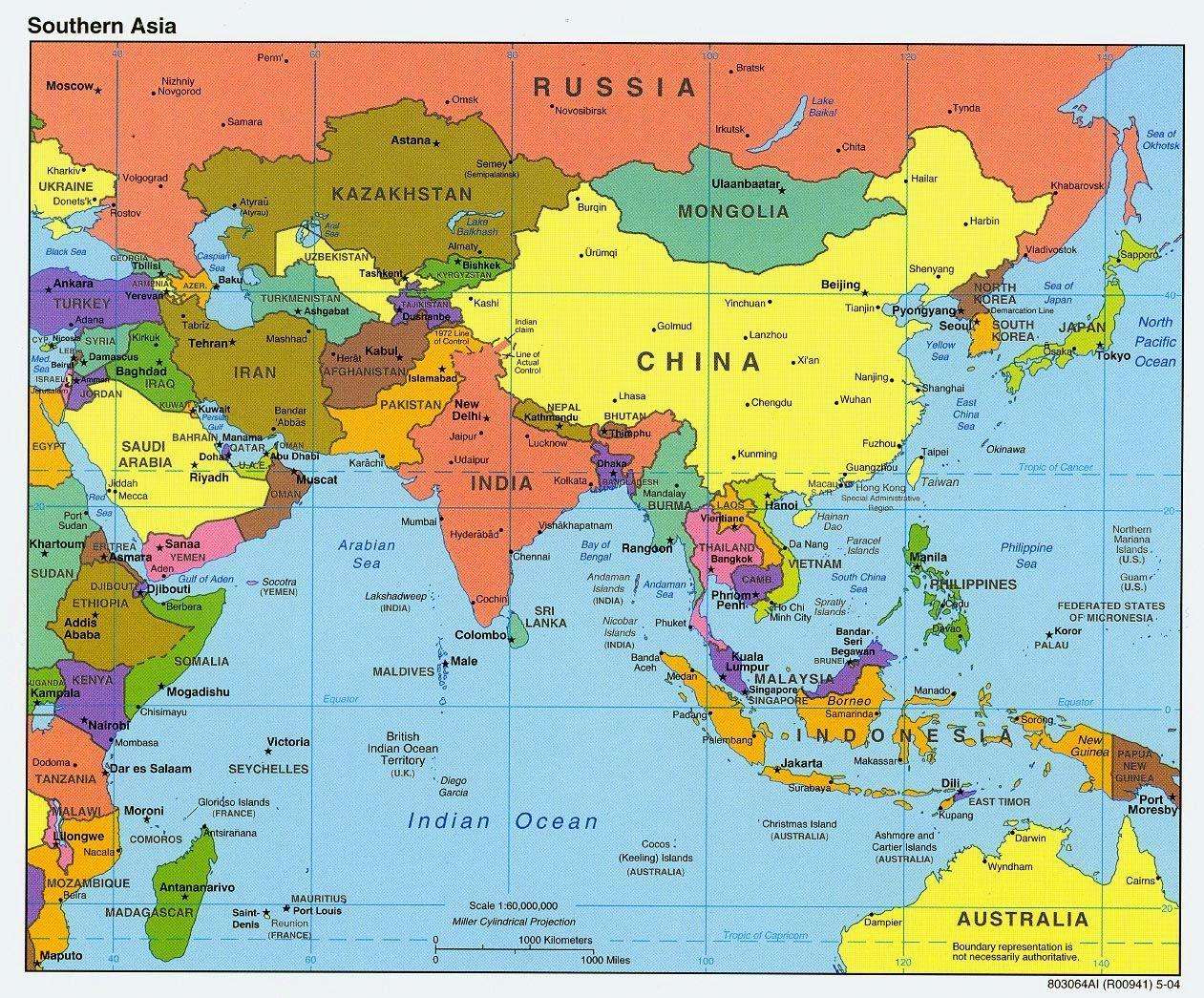 MAP OF ASIA puzzle online from photo