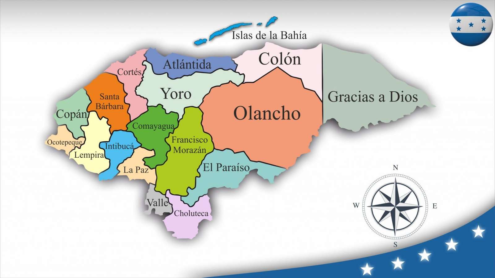 Karte von Honduras Online-Puzzle vom Foto