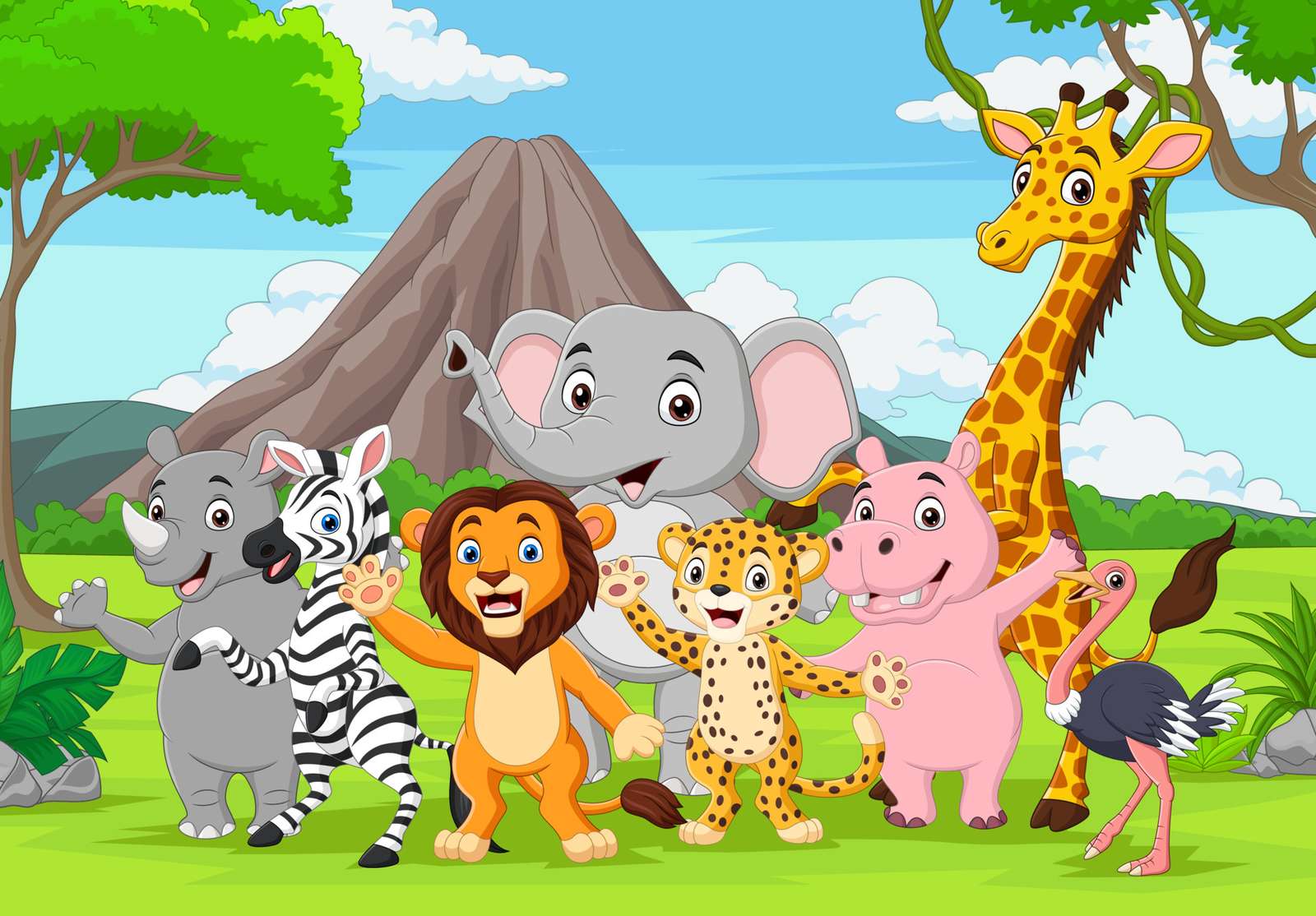 jungle animals puzzle online from photo