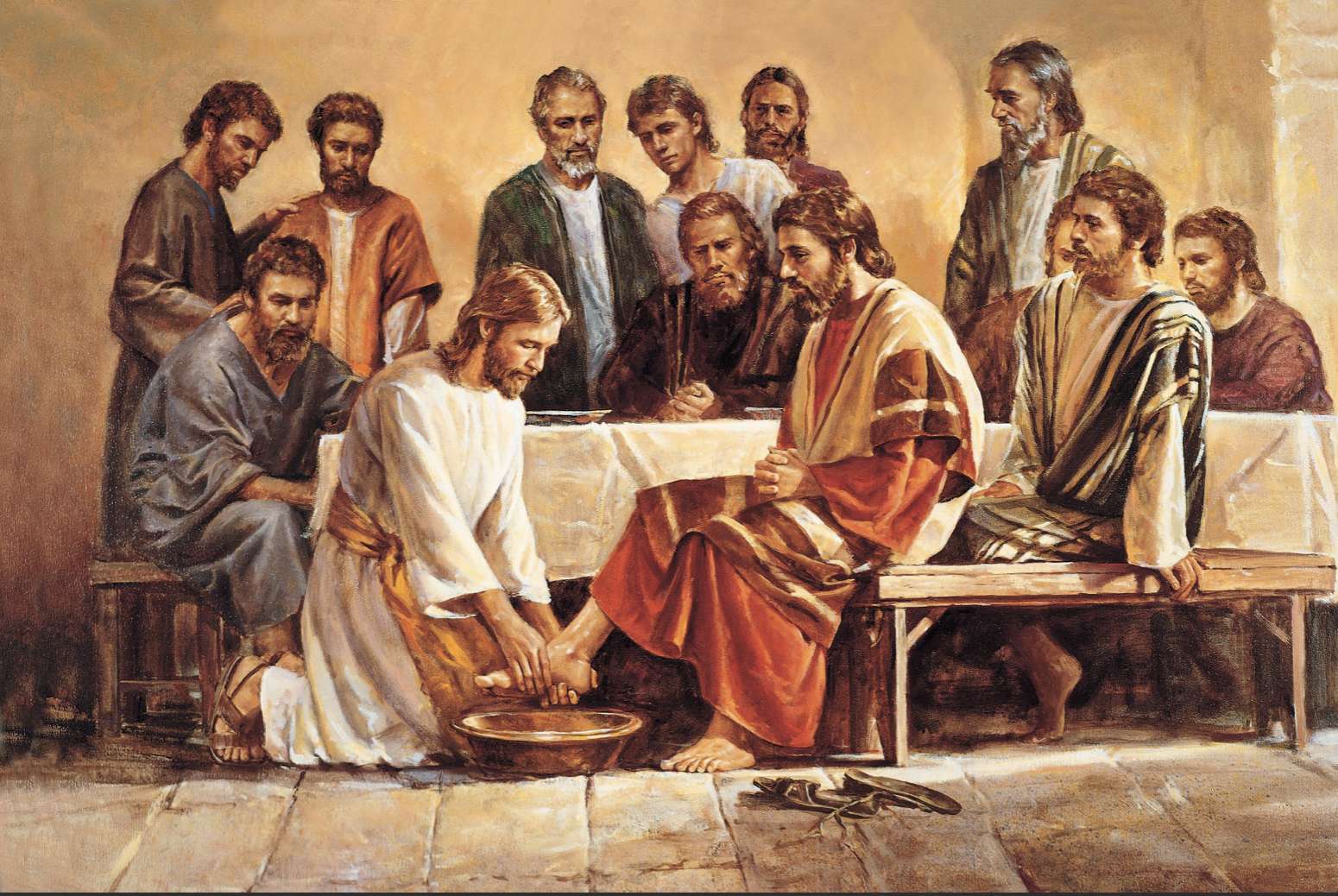Христос омывает ноги онлайн-пазл