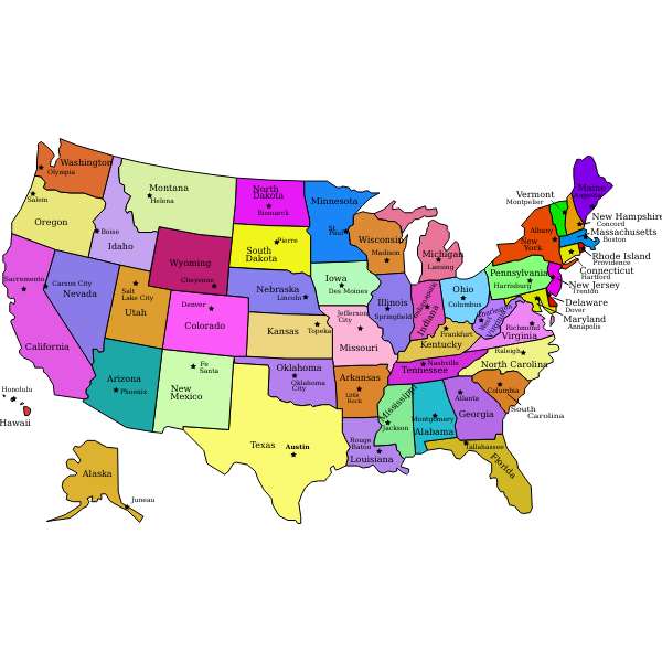 Карта на САЩ онлайн пъзел