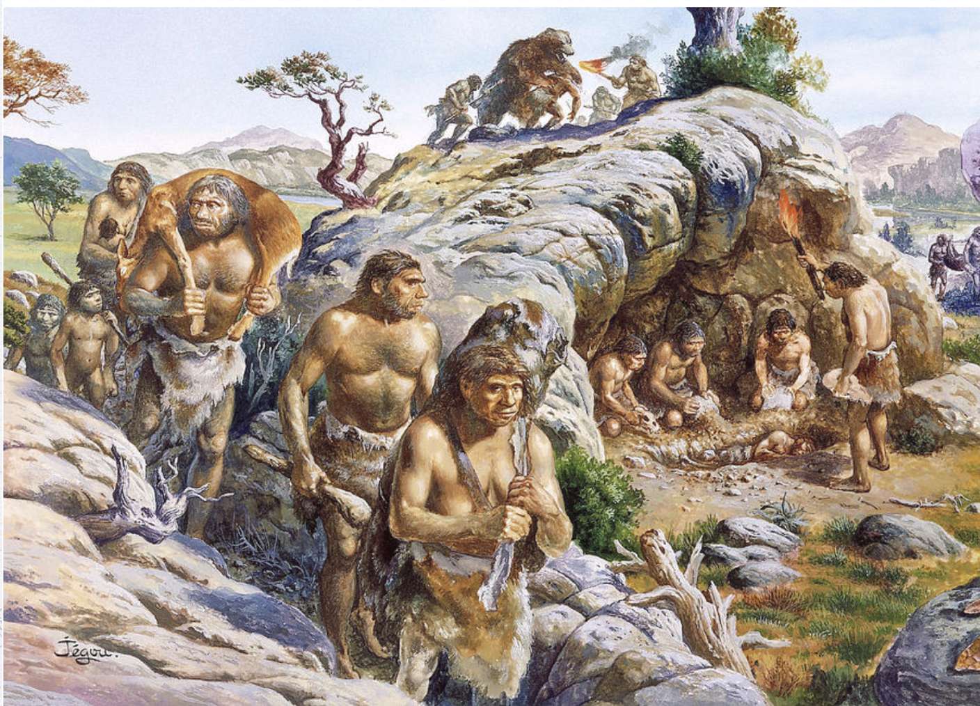 Cave man in the past online puzzle