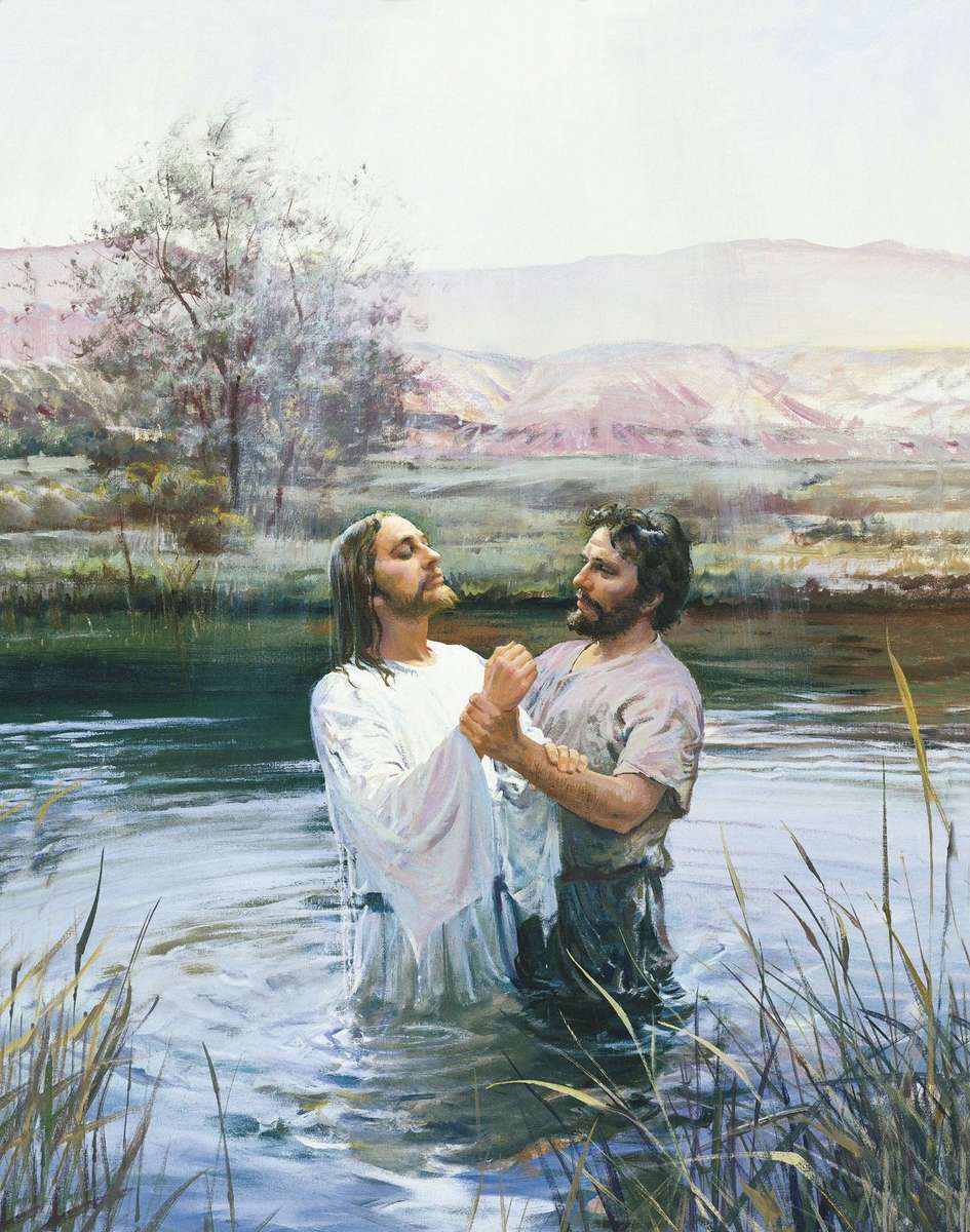 Isus fiind botezat puzzle online din fotografie