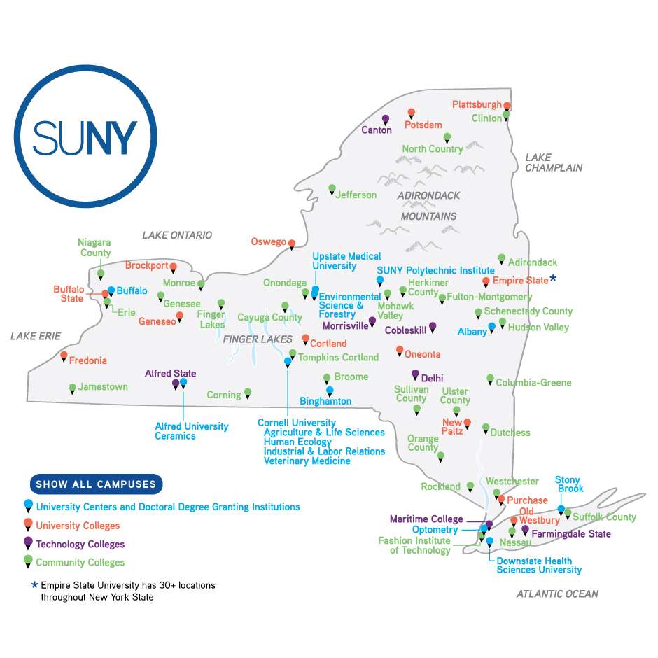 Пазл SUNY MAP пазл онлайн из фото