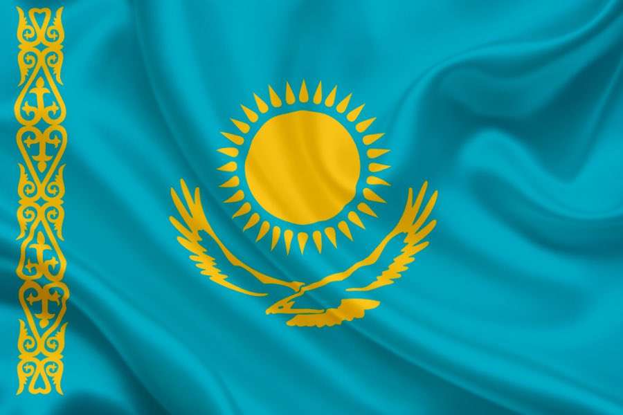 Vlajka Kazachstánu puzzle online z fotografie
