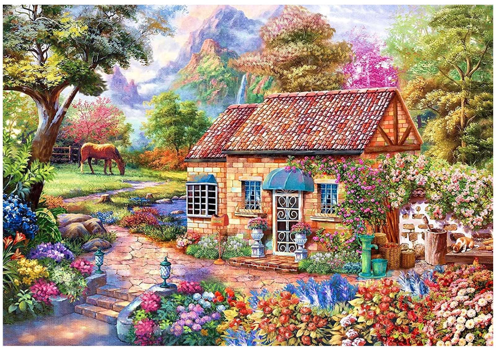 house and horse puzzle online from photo