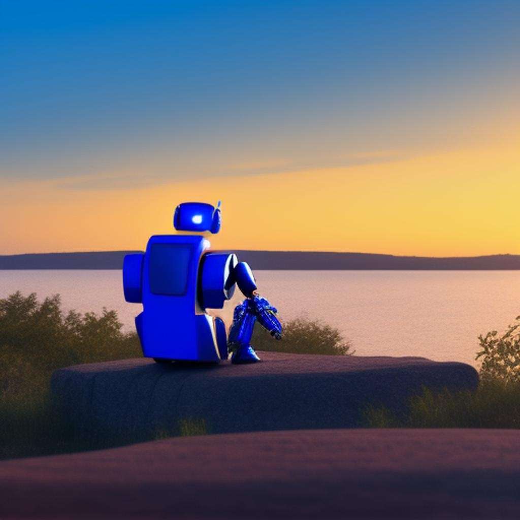 Robotic sunset puzzle online from photo