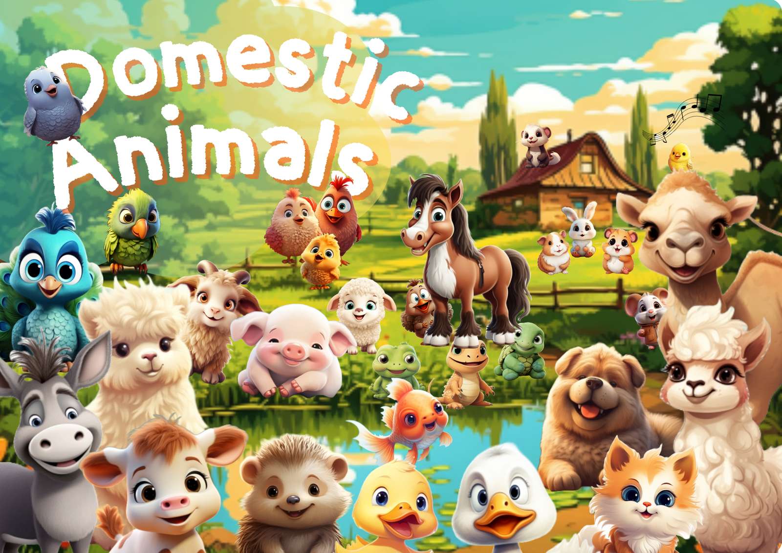Domestic Animals puzzle online from photo