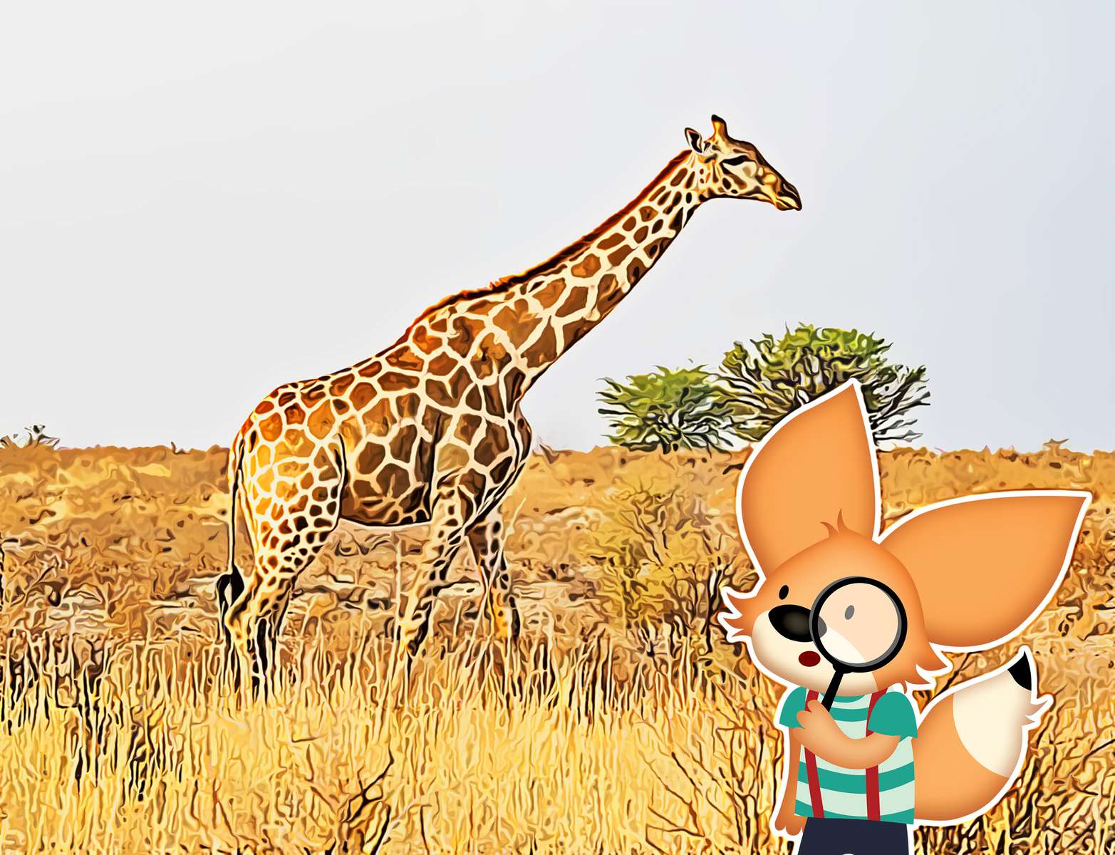 Жираф фенек онлайн пъзел